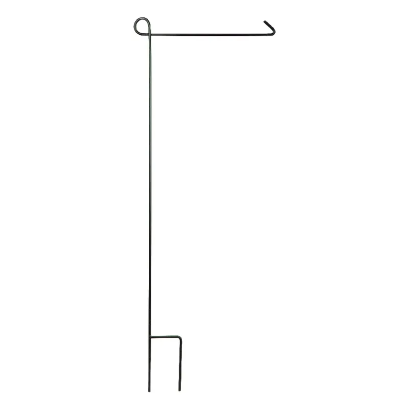 44 In. Black Metal Garden Flag Holder With Rubber Stopper