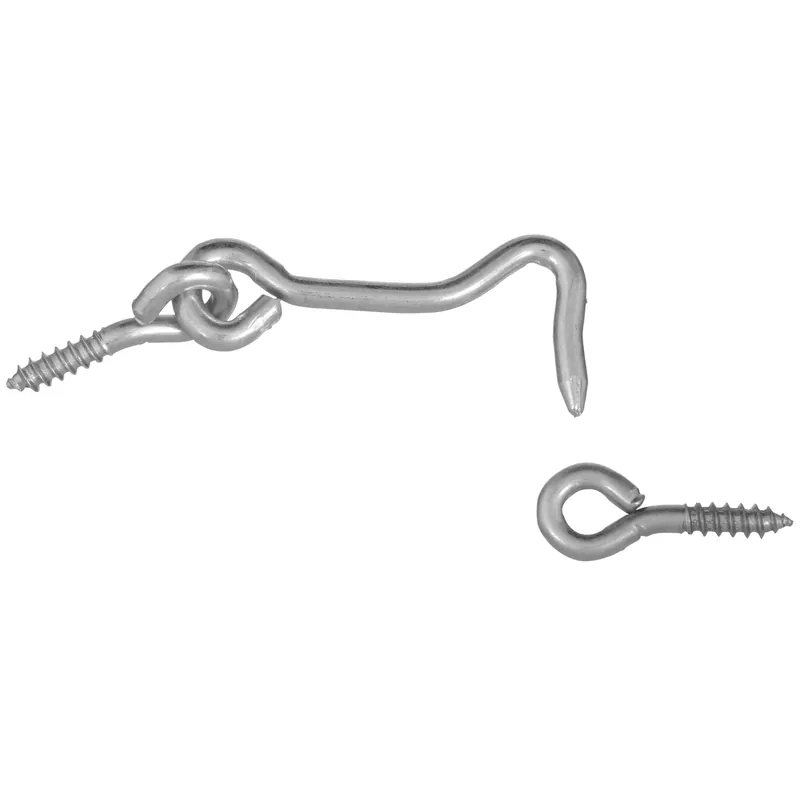 Zinc-plated Silver Steel 2 In. L Hook And Eye 2 Pk