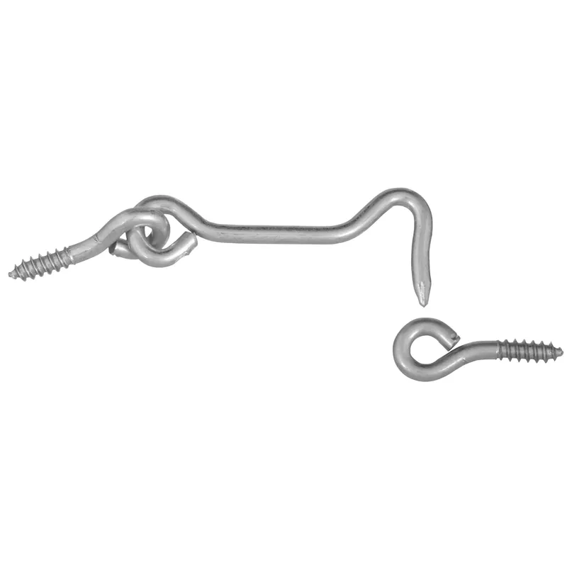 Zinc-plated Silver Steel 2-1/2 In. L Hook And Eye 2 Pk
