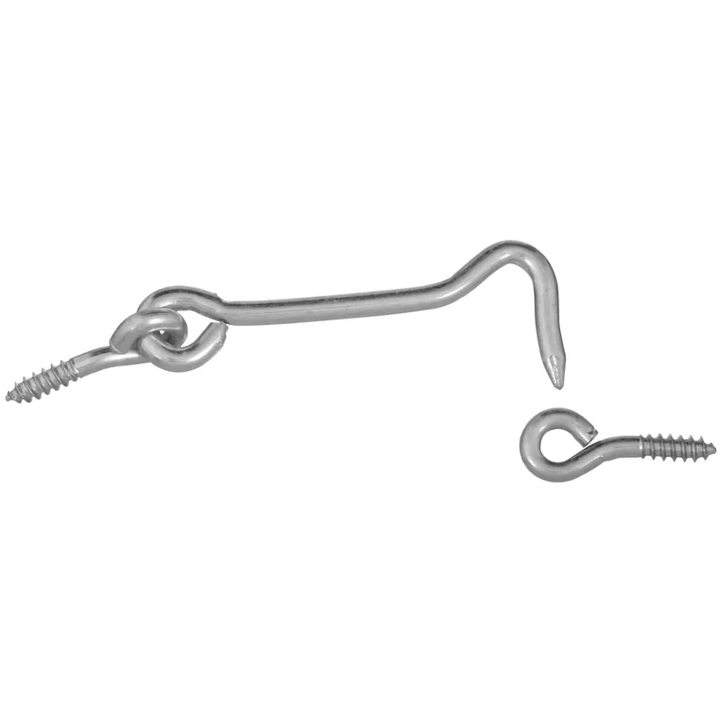 Zinc-plated Silver Steel 3 In. L Hook And Eye 2 Pk
