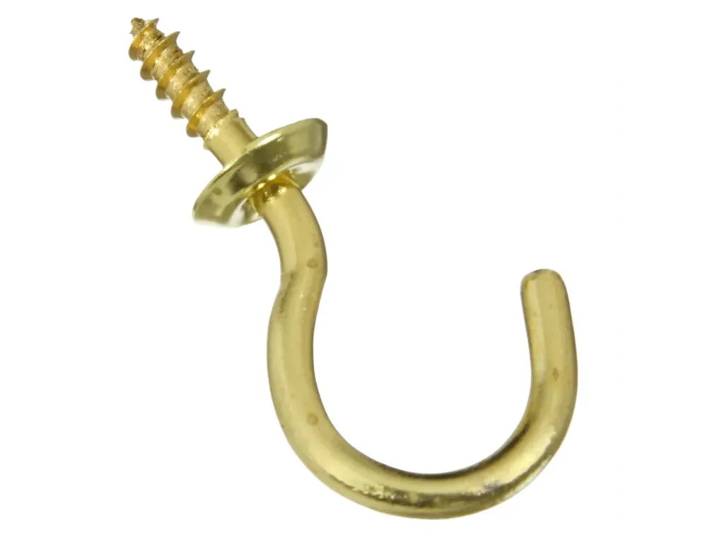Gold Solid Brass Cup Hook 10 Lb 1 Pk