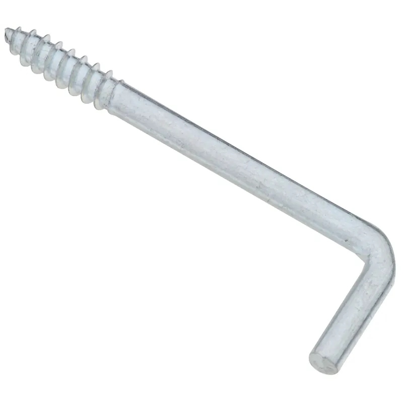 Zinc-plated Silver Steel 2-1/4 In. L Square Bend Hook 5 Lb 5 Pk