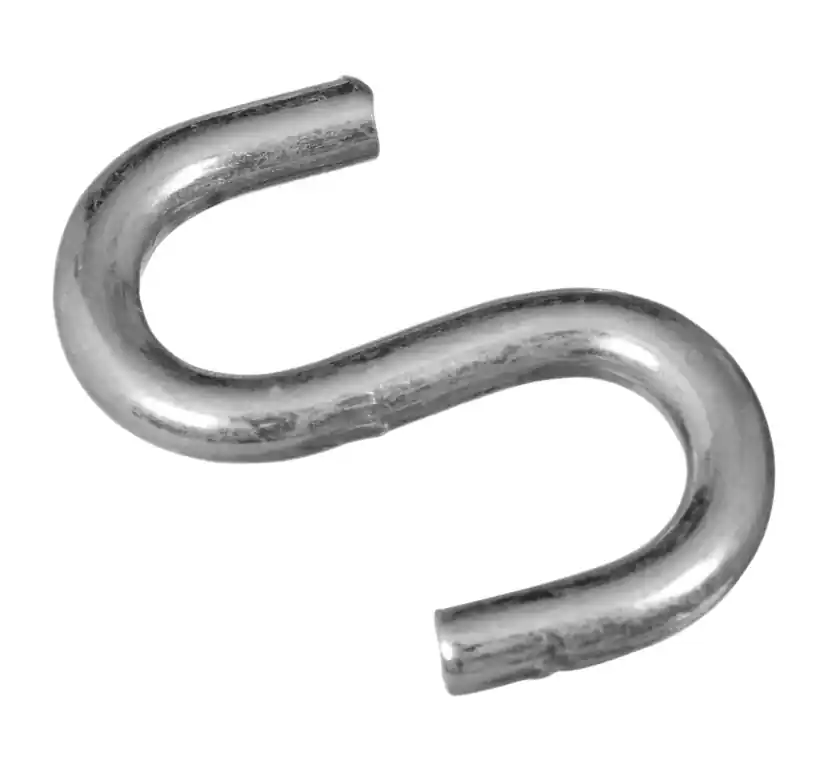 Zinc-plated Silver Steel 1-1/2 In. L Open S-hook 4 Pk