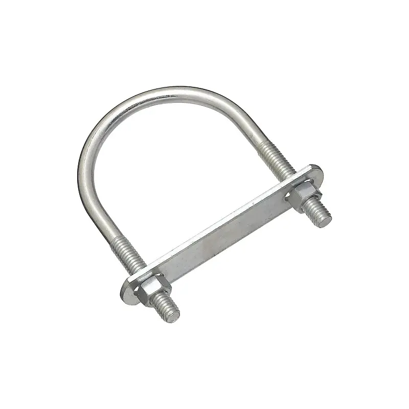 U Bolt With Plate & Hex Nuts, 652 Zinc, 3/8 X 3 X 4-1/2 In.