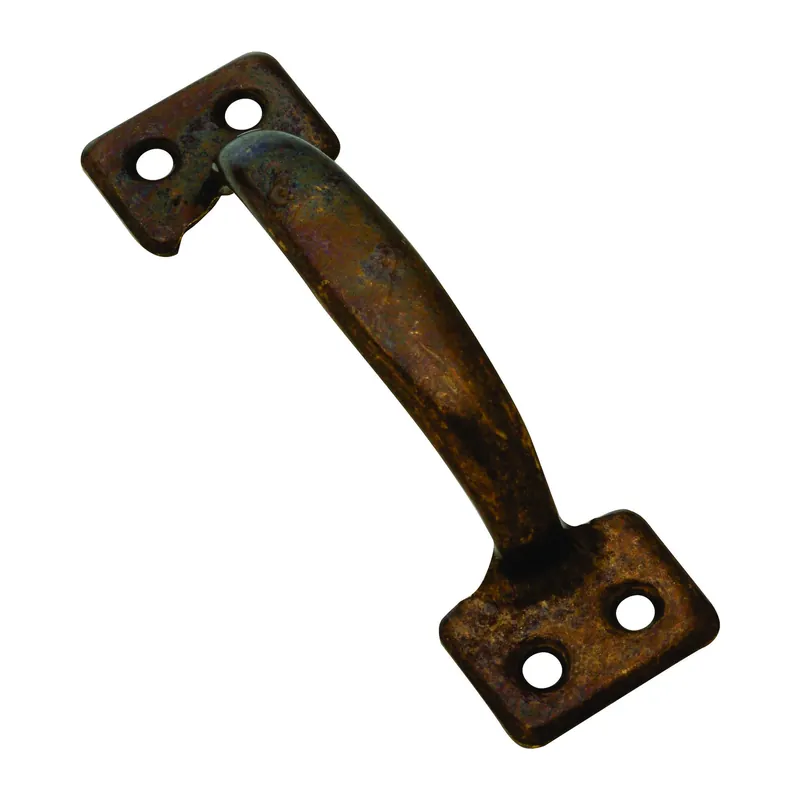 4 In. L Antique Brass Brown Steel Universal Sash Lift Handle 1 Pk