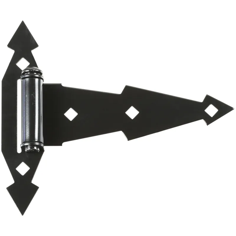 7 In. L Black Ornamental T Hinge 2 Pk