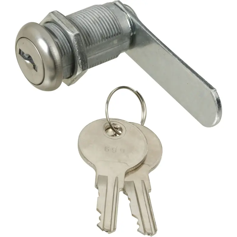 Door & Drawer Lock, Chrome, 3/4 In.