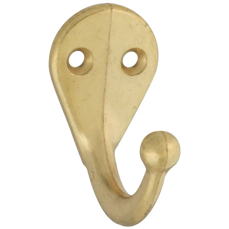 6.4 In. L Brass Gold Zinc Die-cast Clothes Hook 35 Lb. Cap. 1 Pk