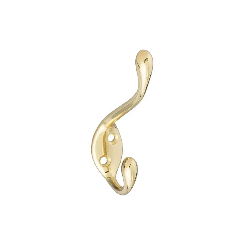 4.59 In. L Brass Gold Zinc Heavy Duty Garment Hook 35 Lb. Cap. 1 Pk