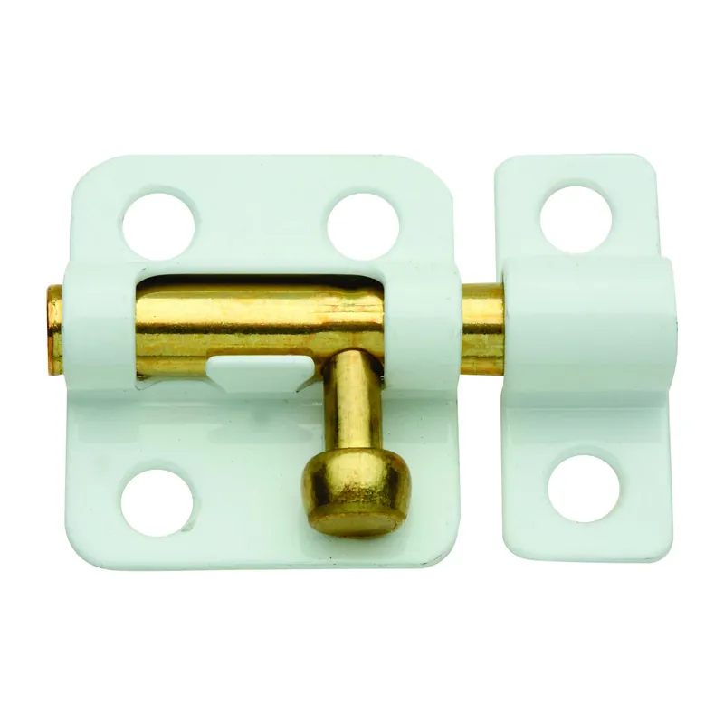 Brass-plated White Steel Window Bolt 2 In. L X .75 In. H 1 Pk