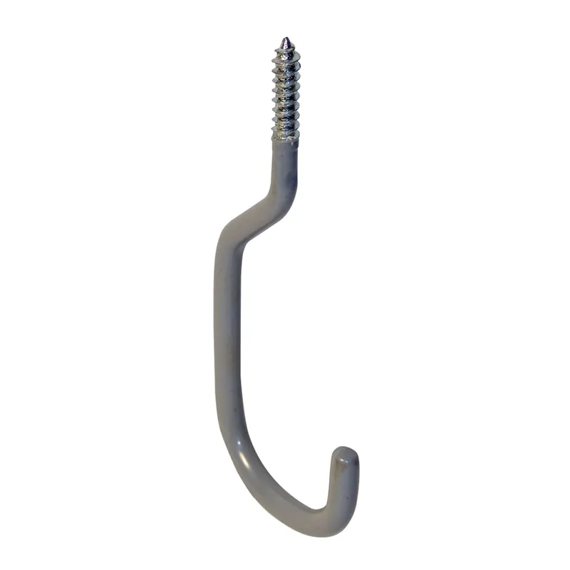 6 In. L Vinyl Coated Gray Steel Medium Bike Hook Hook 20 Lb. Cap. 2 Pk
