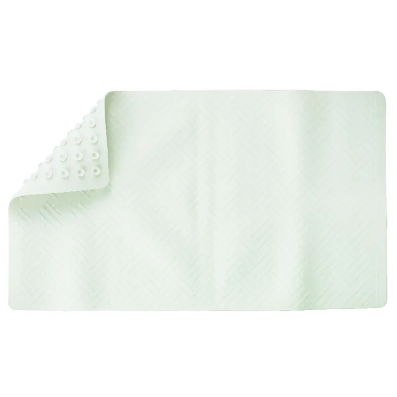 28 In. L X 16 In. W White Thermo Plastic Elastomer Bath Mat Latex Free