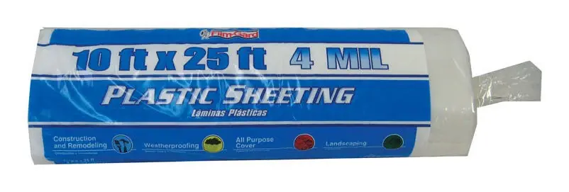 Film-gard Plastic Sheeting 4 Mil X 10 Ft. W X 25 Ft. L Polyethylene Clear 1 Pk
