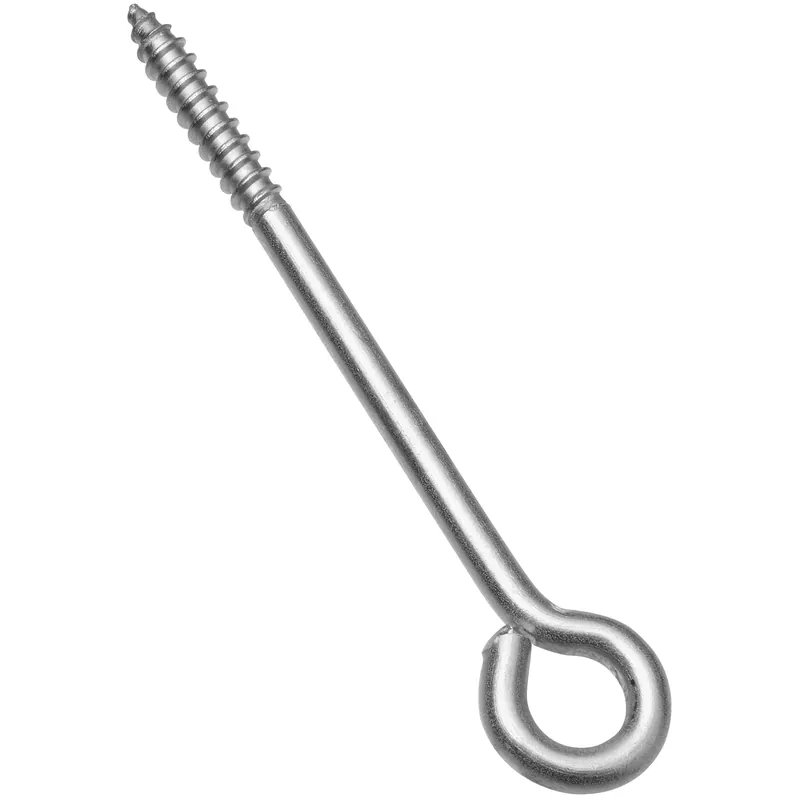 5 In. L Silver Stainless Steel Lag Screw Eye 1 Pk