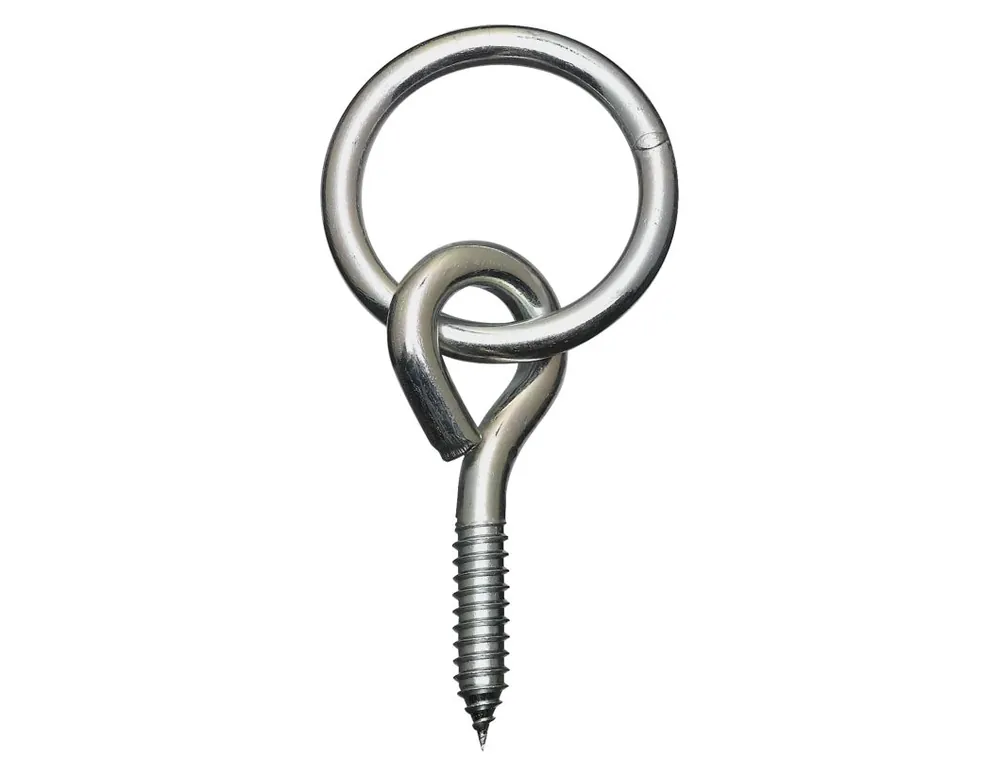 Medium Zinc-plated Silver Steel 3-1/2 In. L Rings W/screw Eyes 160 Lb 1 Pk