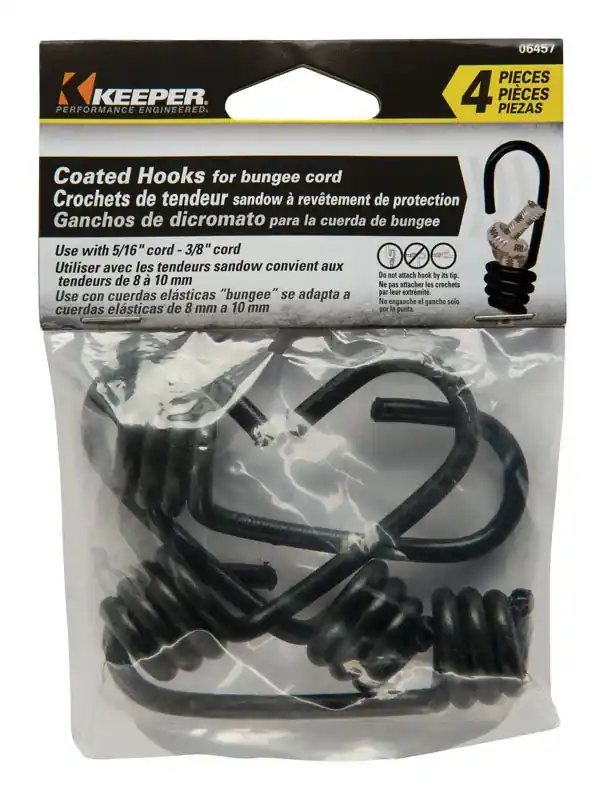 Black Bungee Cord Hooks 5/16 In. L X 3/8 In. 4 Pk