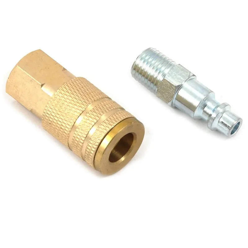 Brass/steel Air Coupler And Plug Set 1/4 In. Male/female - 2 Piece