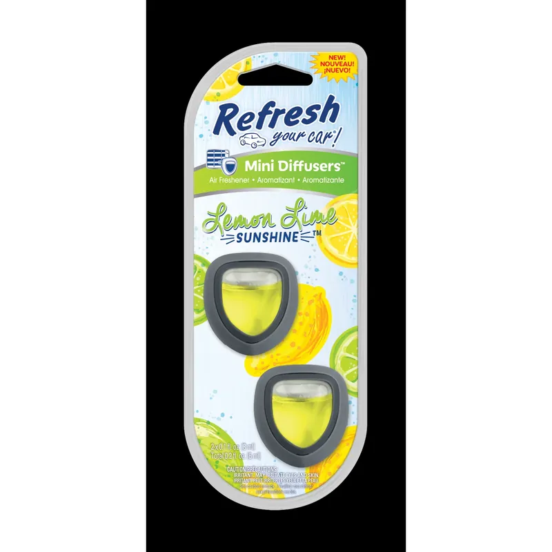 ! Lemon Lime Sunshine Scent Mini Car Diffuser 0.7 Oz Liquid