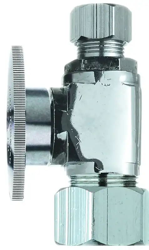 Pp63pclf Quarter Turn Shut-off Valve, 1/2 X 3/8 In Compression Brass