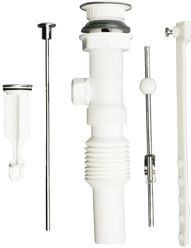Flex N Fix 1-1/4 In. Chrome Plastic Pop-up Lavatory Drain Assembly