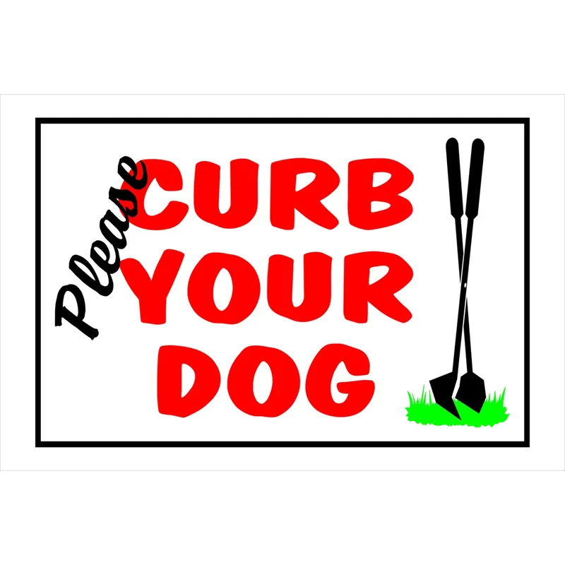 English White Pet Sign 8 In. H X 12 In. W
