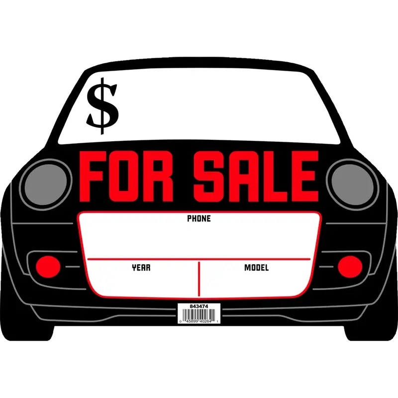 English White For Sale Sign 10 In. H X 14 In. W