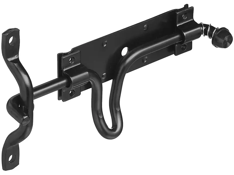 Stall / Gate Latch, Spring Action, Black