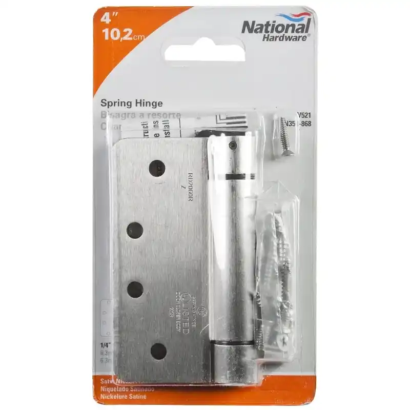 4 In. L Satin Nickel Spring Hinge 1 Pk
