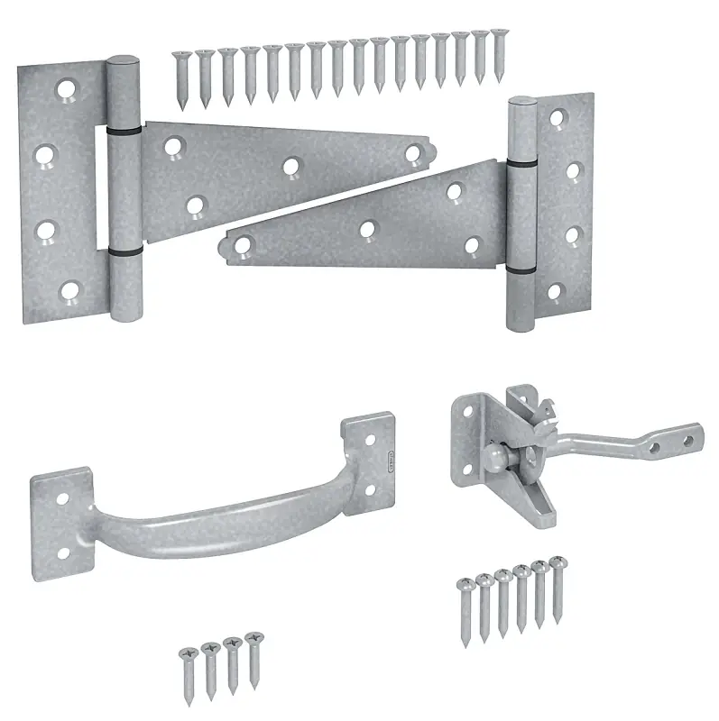 Galvanized Silver Steel T-hinge Gate Kit 1 Pk
