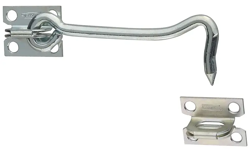 5 In. L Zinc-plated Silver Steel Gate Hook W/staples 1 Pk