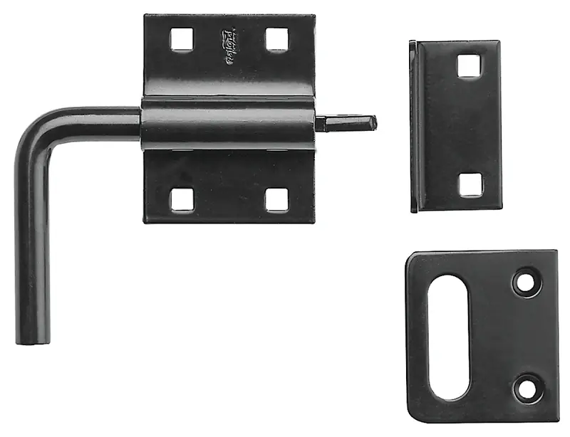 Slide Bolt Gate Latch, Left Or Right Hand, Black