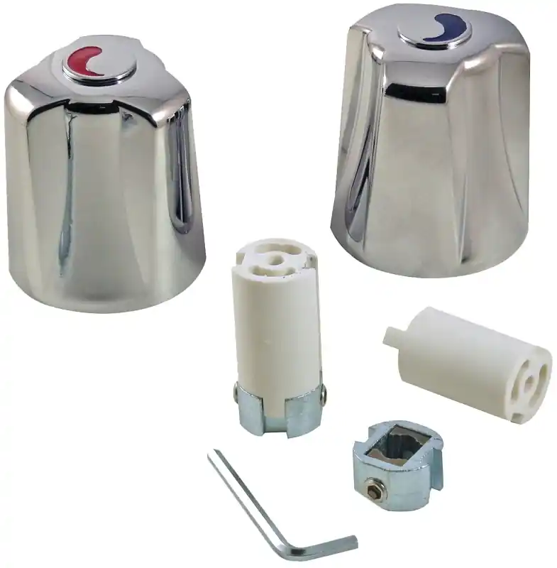 Large Canopy Replacement Chrome Faucet Handle Set With Universal Adapters