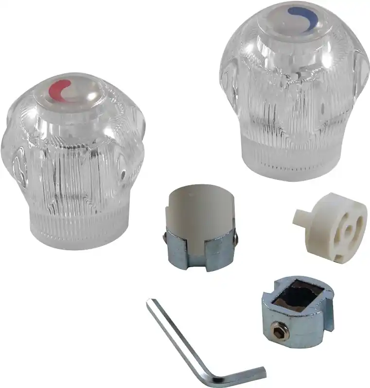 Large Clear Acrylic Replacement Faucet Handle Set For Hot And Cold Water