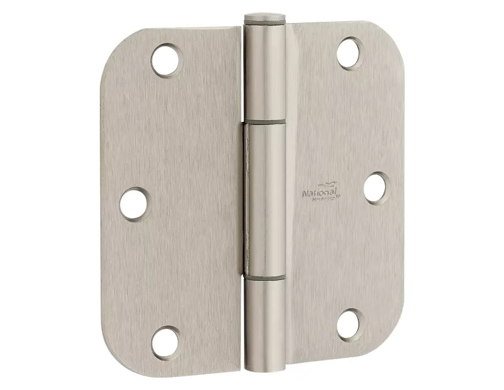 Squeak Guard 3.5 In. L Satin Nickel Door Hinge 3 Pk