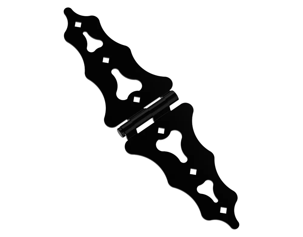 11.84 In. L Black Steel Ornamental Strap Hinge 1 Pk