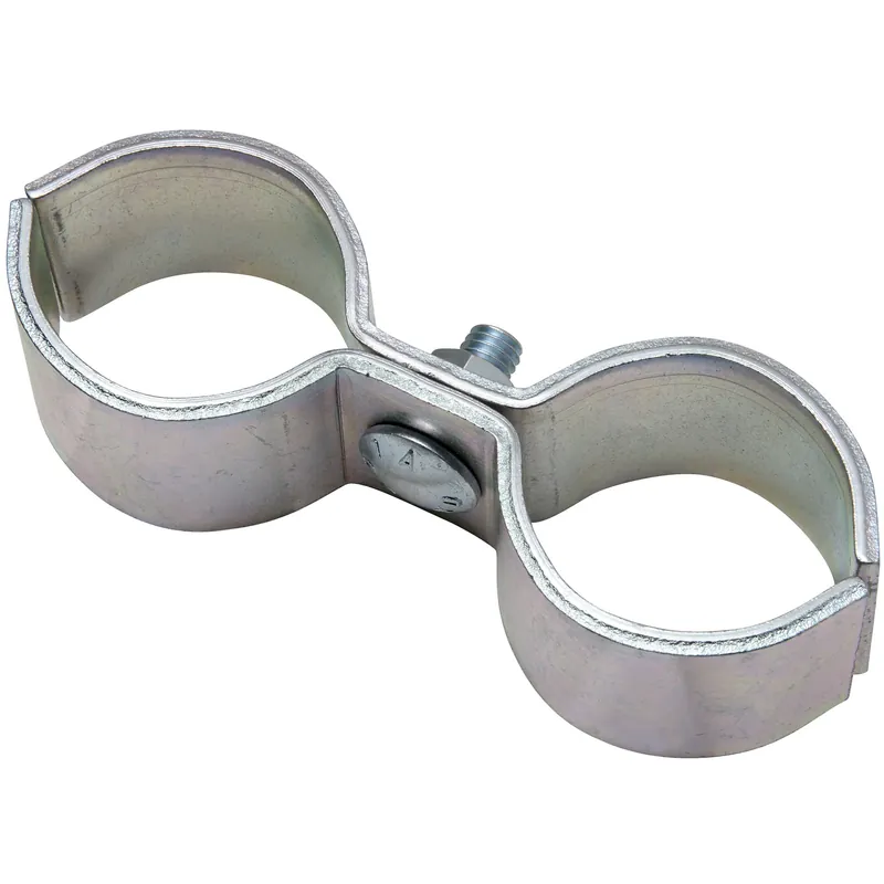 2 In. L Zinc-plated Silver Steel Gate Pipe Clamp 1 Pk