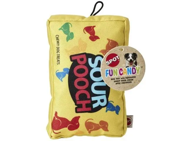 1 Count Spot Fun Candy Sour Pooch Plush Dog Toy
