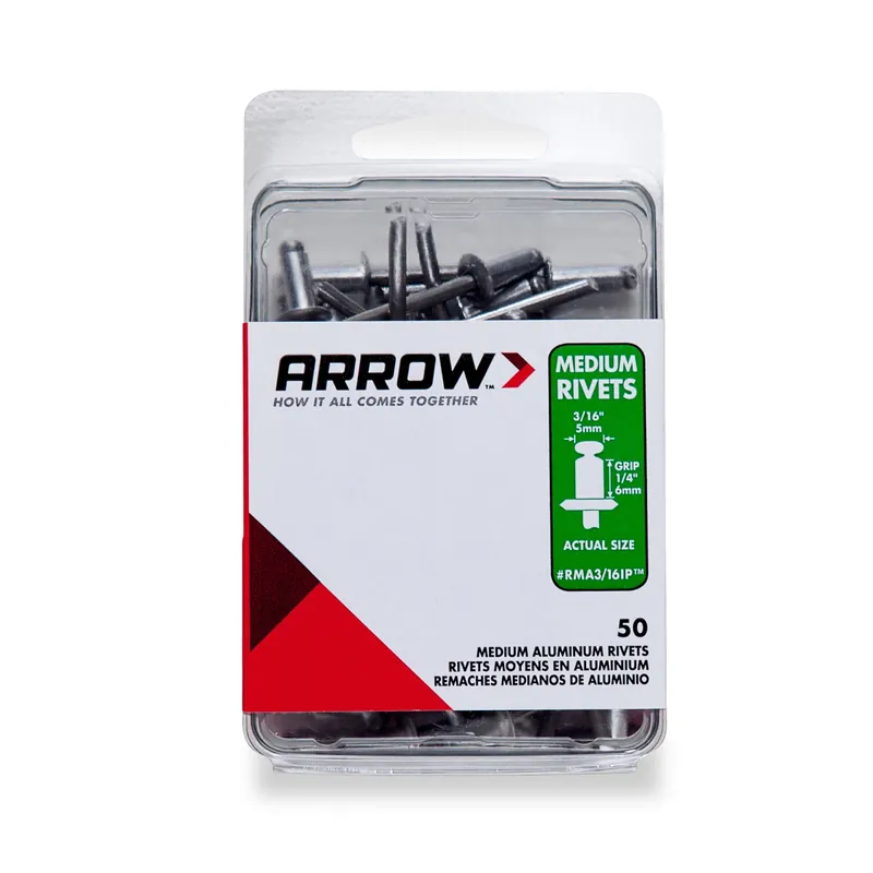 3/16 In. D X 1/4 In. Aluminum Rivets Silver 15 Pk