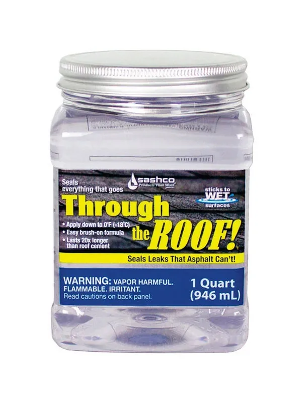 Sashco Through The Roof Gloss Clear Synthetic Rubber Roof Sealant 29 Oz