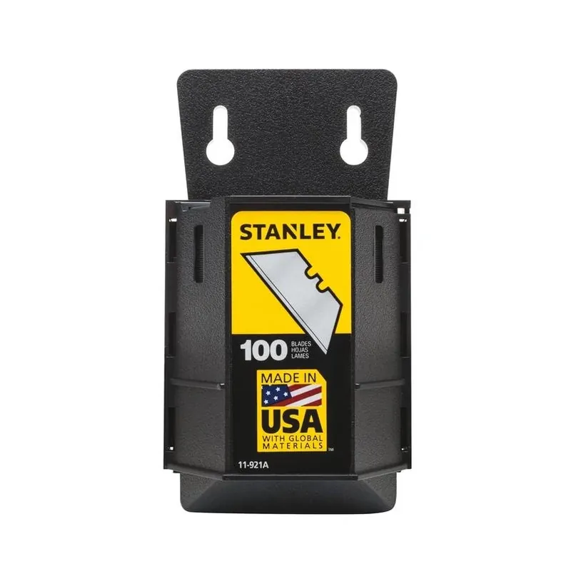 Stanley High Carbon Steel Heavy Duty Blade Dispenser With Blades 2.4 In. L 100 Pc