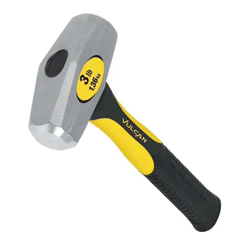 3 Lb Drilling Hammer With Fiberglass Handle And Forged Milled Steel Head