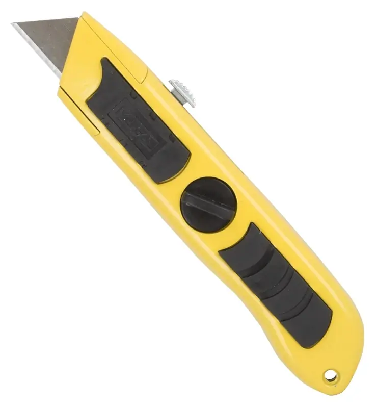 6-1/4 Inch Retractable Utility Knife With Non-slip Grip And Quick Blade Change