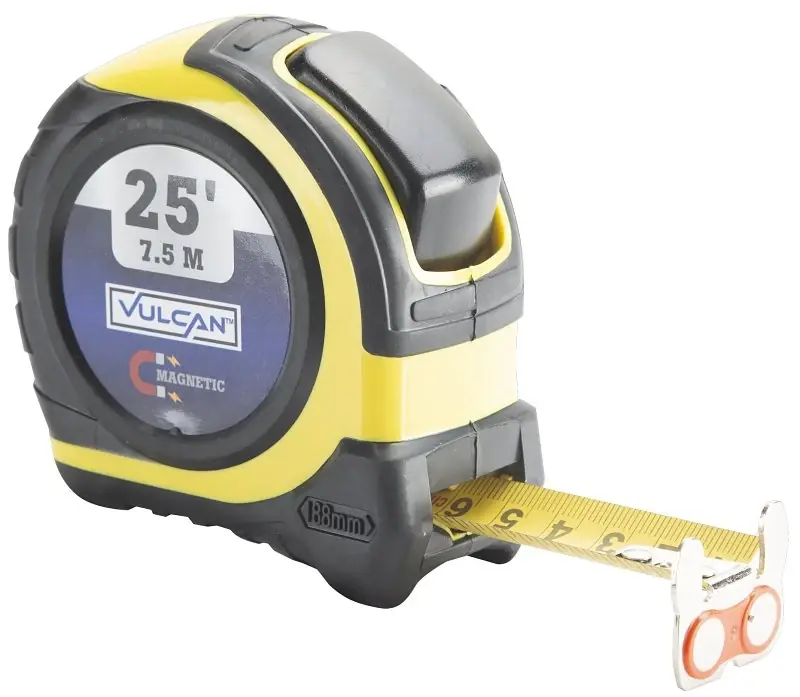 58-7.5x25-a Magnetic Tape Measure, 25 Ft Length, 1 In Width, Durable Steel Blade