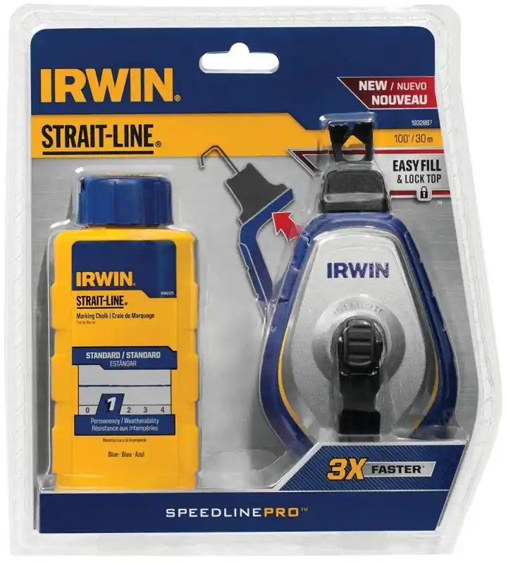 Strait-line 100 Ft. Speed Line Chalk Pro Reel + Blue Chalk, 4 Oz.