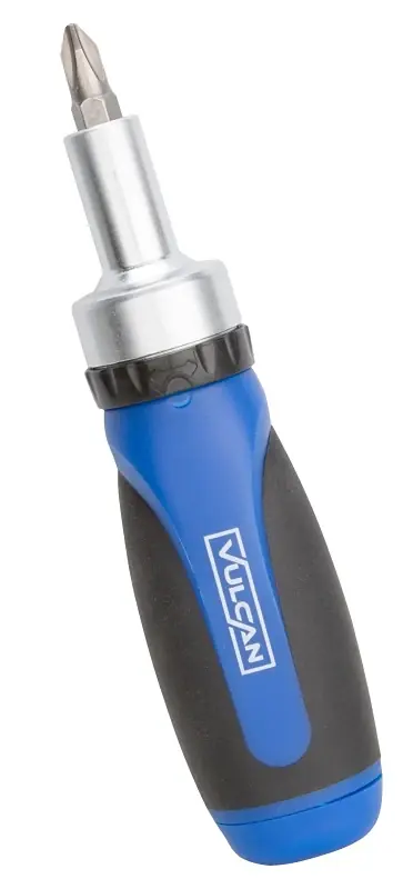 7210834 6-in-1 Stubby Ratcheting Screwdriver Set With Rubber Coating