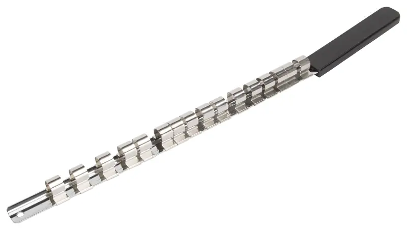 1/2-inch Drive Socket Clip Rail, 17-inch, Holds 16 Sockets