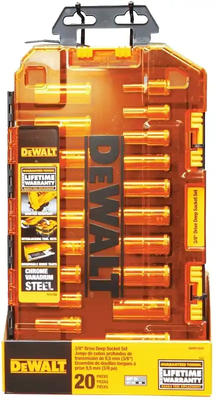 Deep Socket Set, Sae & Metric, 3/8 In. Drive
