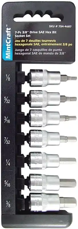 Ts1007s-p 7 Piece 0.38 Driver Hex Socket Set Sae