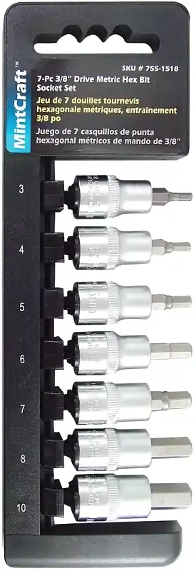 Ts1007m-p 7 Piece 0.38 Driver Hex Socket Set