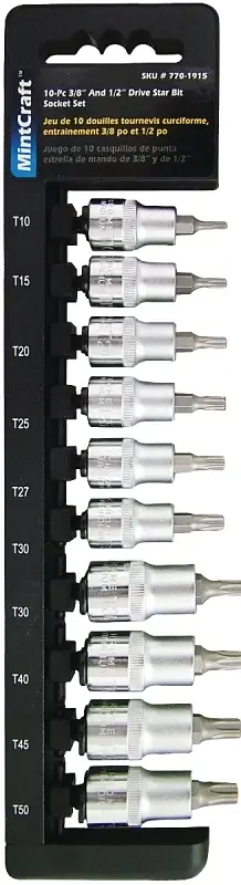 Ts1010-p 10 Piece 0.38-0.5 Driver Star Socket Set